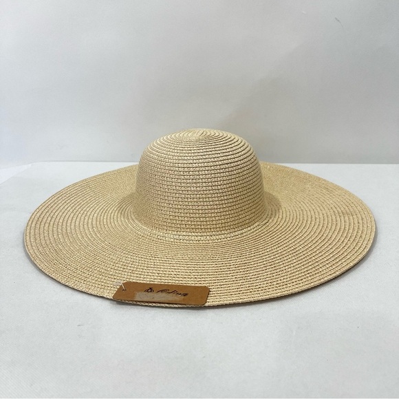 Sunhat Wide Brim Floppy Packable Tan Cream Beige - Picture 4 of 6
